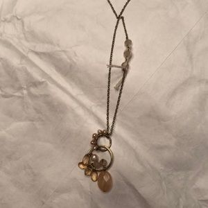 NWOT Loft necklace pink and pale peach gems